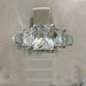 Silver Cubic Zirconia w/ 3 Large Carats Ring